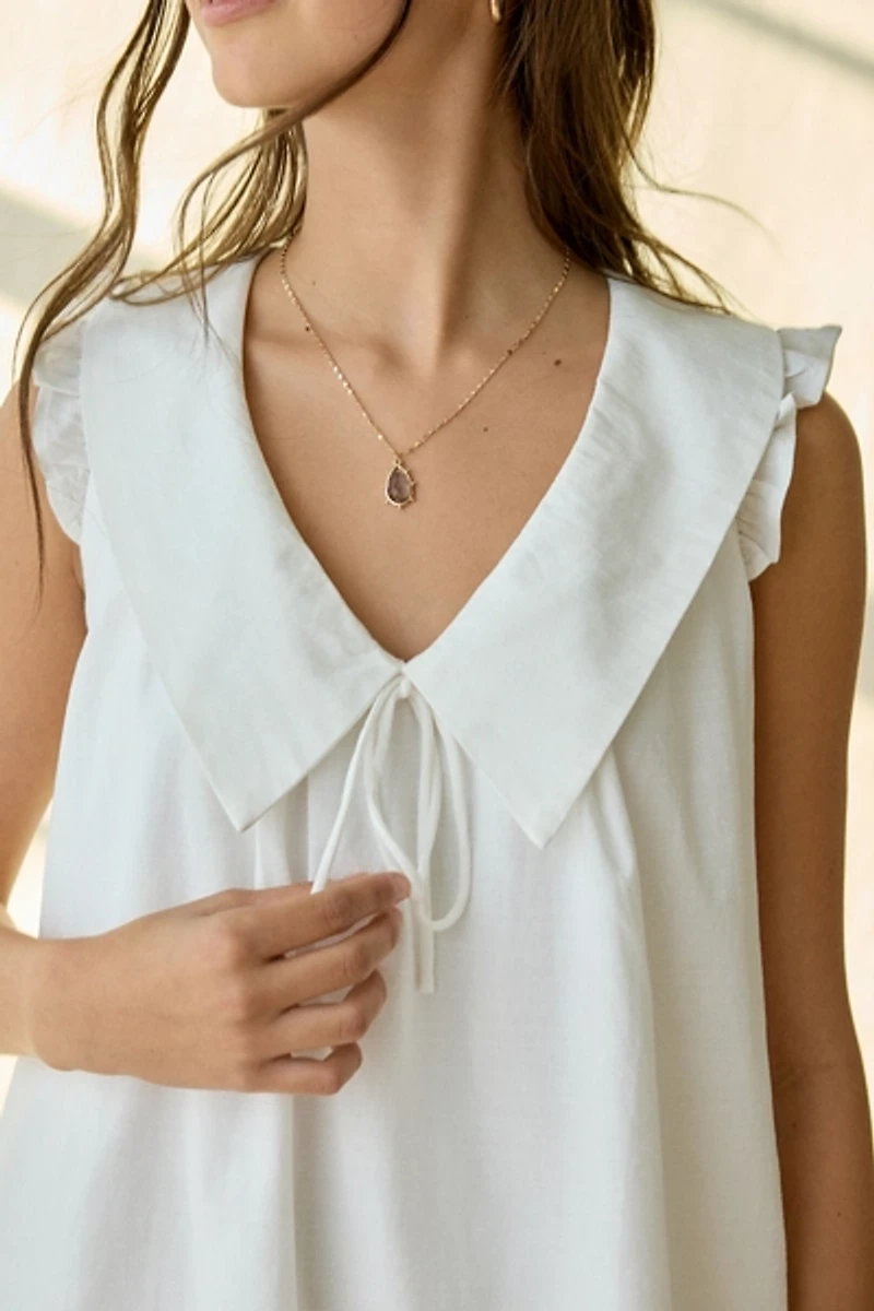 Kiss The Sky Frolic Fields Oversized Collar Mini Dress