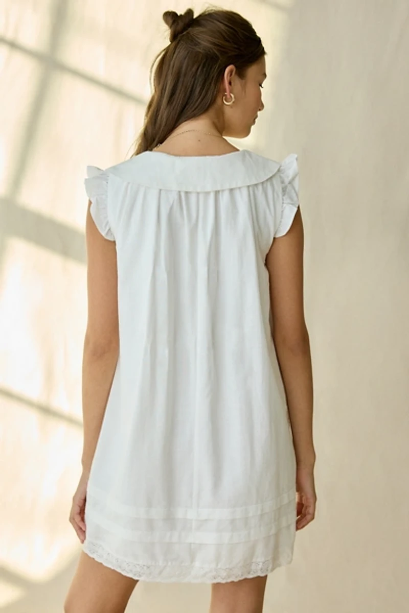 Kiss The Sky Frolic Fields Oversized Collar Mini Dress