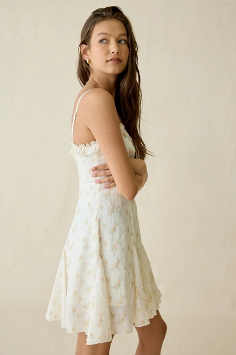 Kiss The Sky Lucie Floral Fit-And-Flare Corset Mini Dress