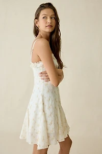Kiss The Sky Lucie Floral Fit-And-Flare Corset Mini Dress