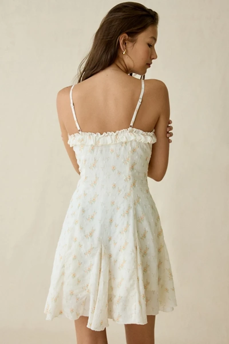 Kiss The Sky Lucie Floral Fit-And-Flare Corset Mini Dress