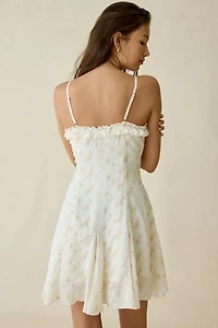 Kiss The Sky Lucie Floral Fit-And-Flare Corset Mini Dress