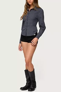 Edikted Lisbet Checkered Button Up Shirt