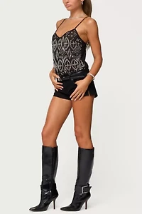 Edikted Kaleesy Beaded Tank Top