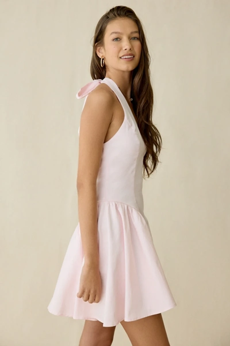 Kiss The Sky Penelope Basque Waist Halter Neck Mini Dress