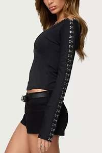 Edikted Zaina Hook & Eye Boat Neck Top