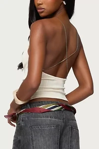 Edikted Khloey Chain Cowl Neck Top