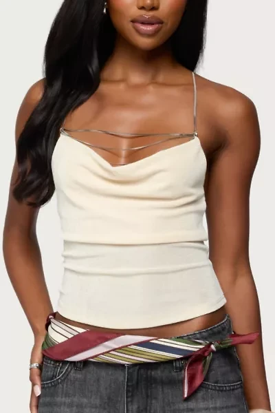 Edikted Khloey Chain Cowl Neck Top