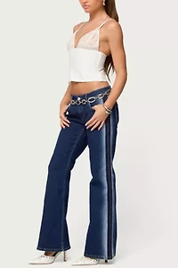 Edikted Keesha Lacey Boned V Neck Top