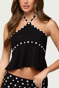 Edikted Kayce Button Halter Top