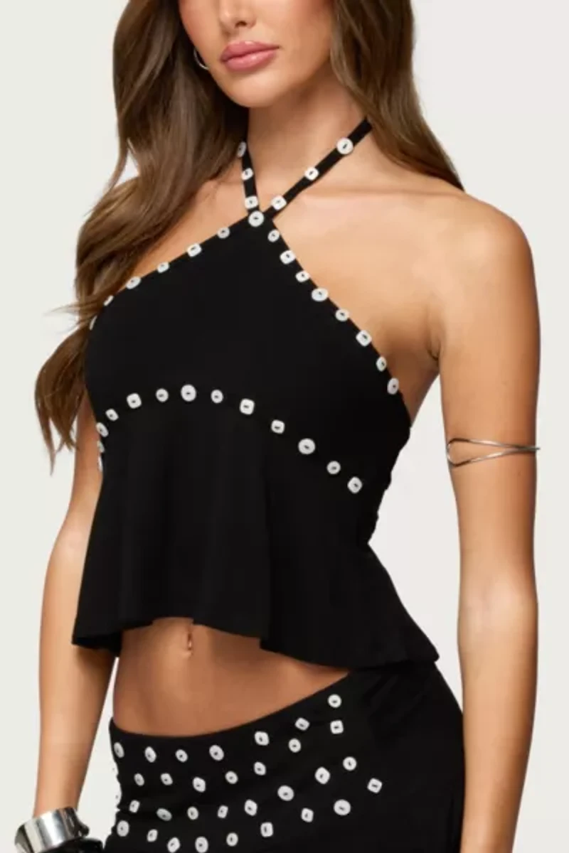 Edikted Kayce Button Halter Top