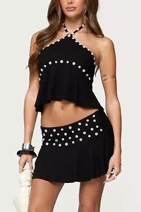 Edikted Kayce Button Halter Top