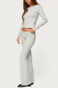 Edikted Kaeli Stripey Long Sleeve T Shirt