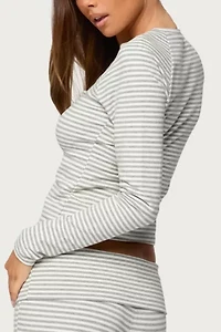 Edikted Kaeli Stripey Long Sleeve T Shirt
