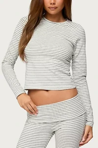 Edikted Kaeli Stripey Long Sleeve T Shirt