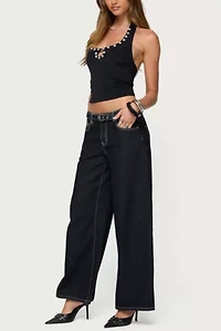 Edikted Coraline Button Cutout Halter Top