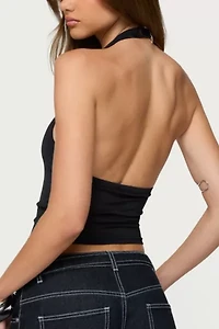 Edikted Coraline Button Cutout Halter Top