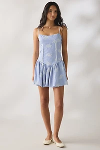 Kiss The Sky Riviera Drop Waist Striped Mini Dress