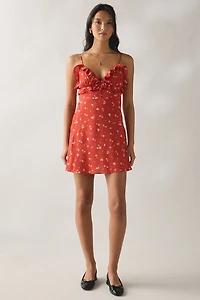 Kiss The Sky Uma Ruffle Floral Slip Mini Dress