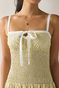 Kiss The Sky Jules Seersucker Shirred Drop Waist Maxi Dress