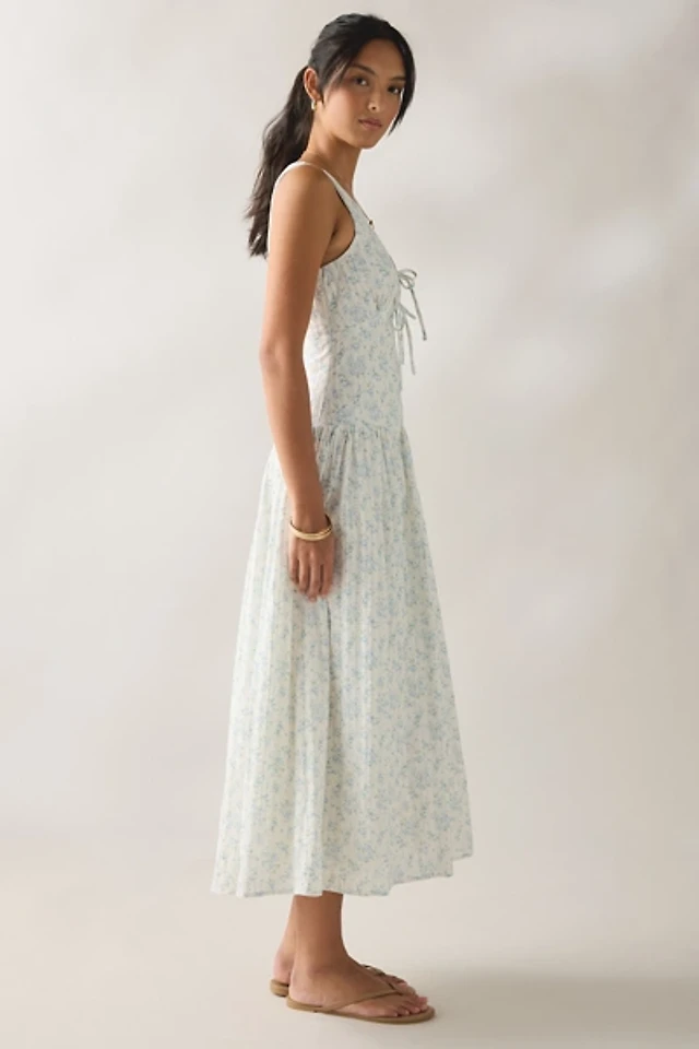 Kimchi Blue Kristin Button Front Drop Waist Midi Dress | Pacific City