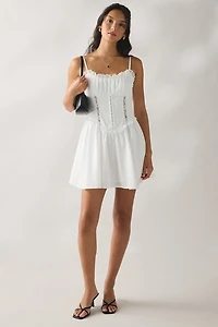 Kiss The Sky Maisie Frill Lace Trim Corset Mini Dress