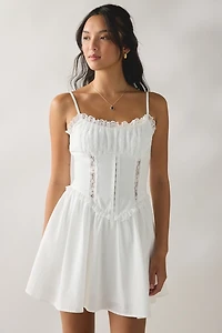 Kiss The Sky Maisie Frill Lace Trim Corset Mini Dress