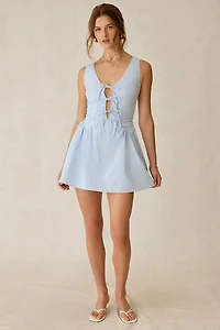 Kiss The Sky Ariana Tie-Front Corset Mini Dress