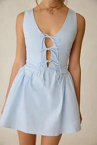 Kiss The Sky Ariana Tie-Front Corset Mini Dress