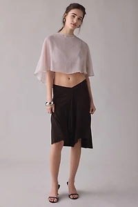 AFRM Enza Mauve Pin Dot Sheer Cape Top