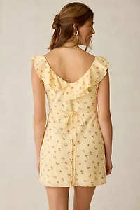 Kiss The Sky Debbie Frill Tie-Back Slip Mini Dress