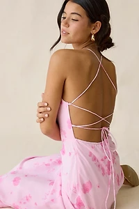 Kiss The Sky Ingrid Open Tie-Back Corset Maxi Dress