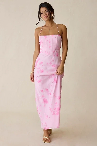 Kiss The Sky Ingrid Open Tie-Back Corset Maxi Dress