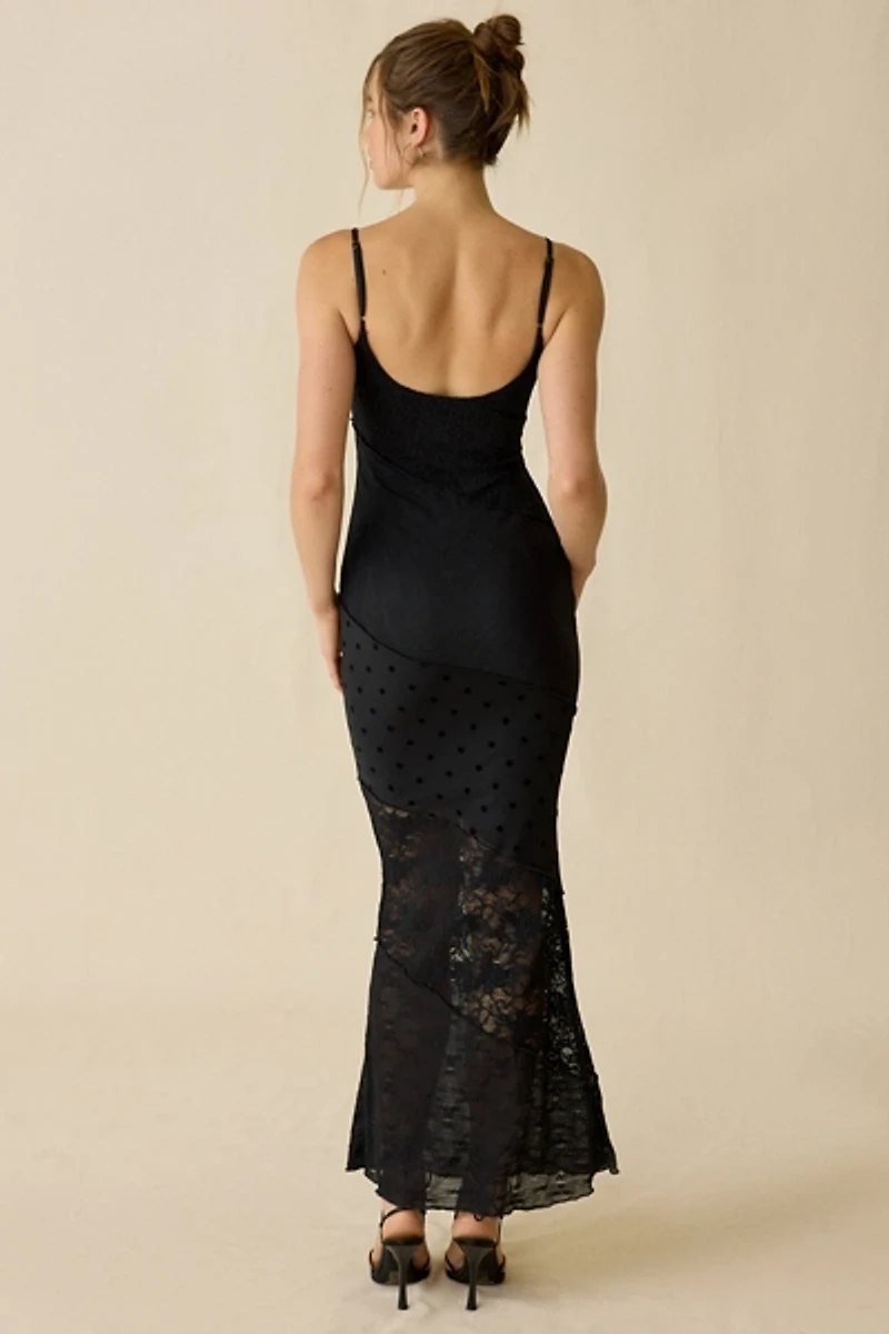 Kiss The Sky Alessia Spliced Lace Maxi Dress