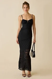 Kiss The Sky Alessia Spliced Lace Maxi Dress