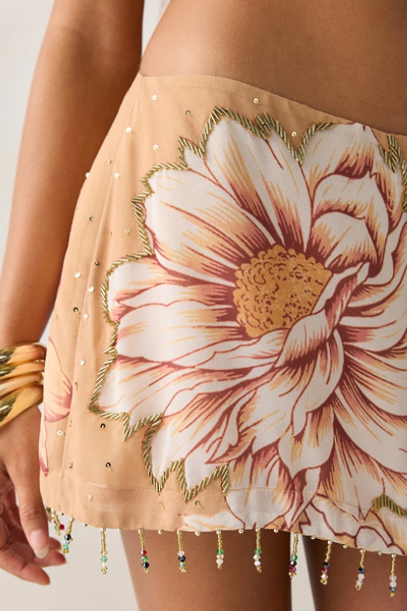 Kimchi Blue The Rain Beaded Fringe Mini Skirt