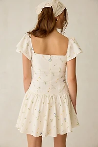 Kiss The Sky Bella Flutter Sleeve Corset Mini Dress