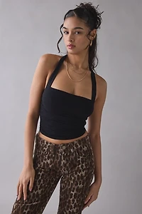 AFRM Arnya Ruched Mesh Halter Top