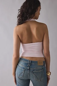 AFRM Arnya Ruched Mesh Halter Top