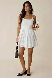 Kiss The Sky Hayley Shirred Seersucker V-Waist Mini Dress