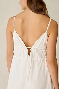 Kiss The Sky Lucia Gathered Tie White Maxi Dress