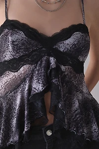 Kimchi Blue Ella Flyaway Ruffle Lace Trim Cami