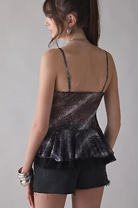 Kimchi Blue Ella Flyaway Ruffle Lace Trim Cami