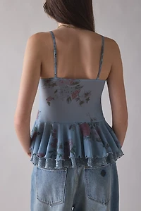 Kimchi Blue Ella Flyaway Ruffle Lace Trim Cami