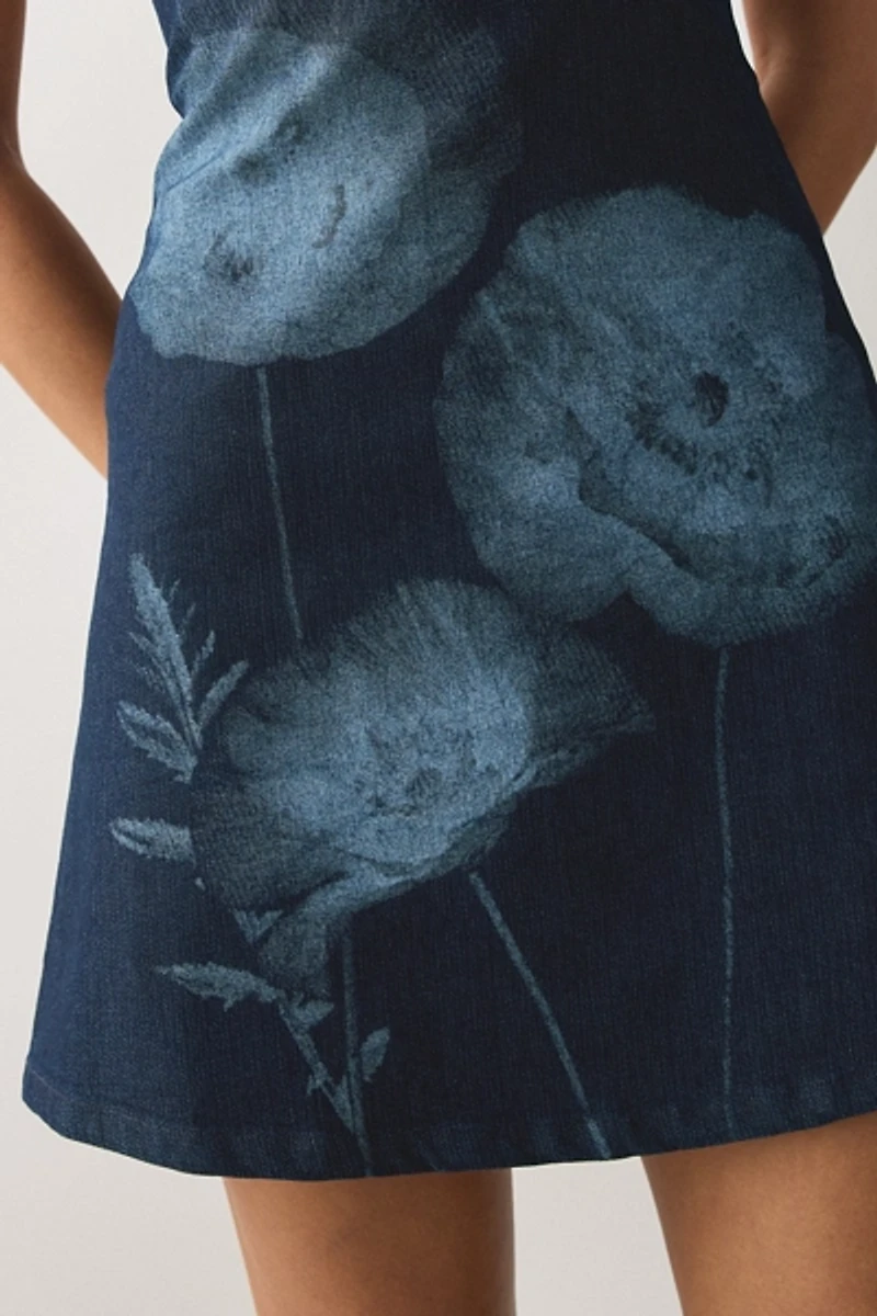 Kimchi Blue Flowerbeds Plunging Halter Mini Dress