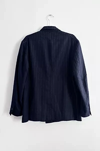 Engineered Garments Navy Wool Pinstripe Blazer