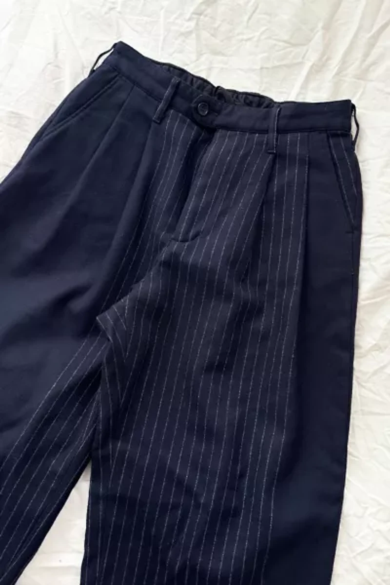 Engineered Garments Navy Wool Pinstripe Trousers