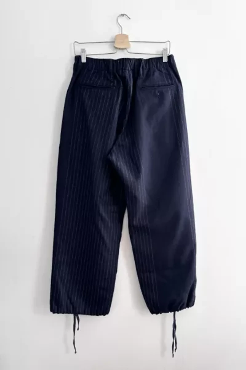 Engineered Garments Navy Wool Pinstripe Trousers