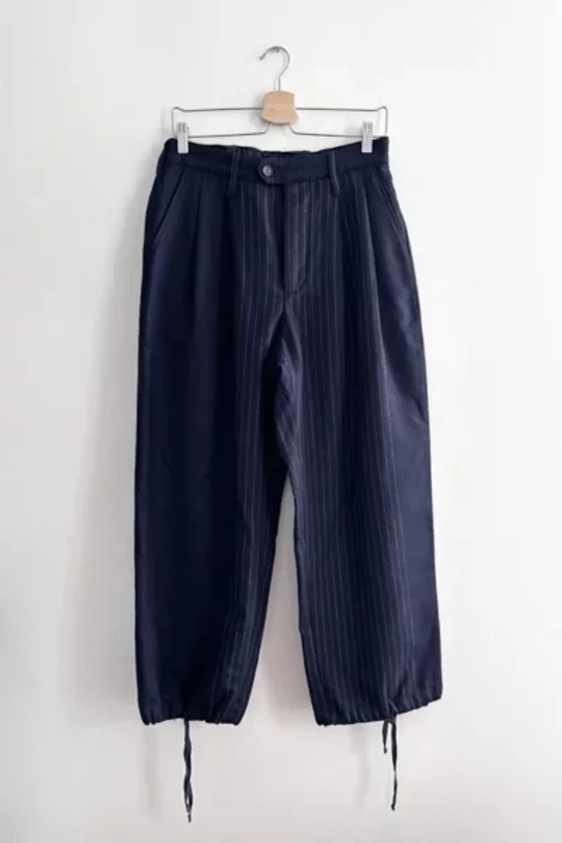Engineered Garments Navy Wool Pinstripe Trousers
