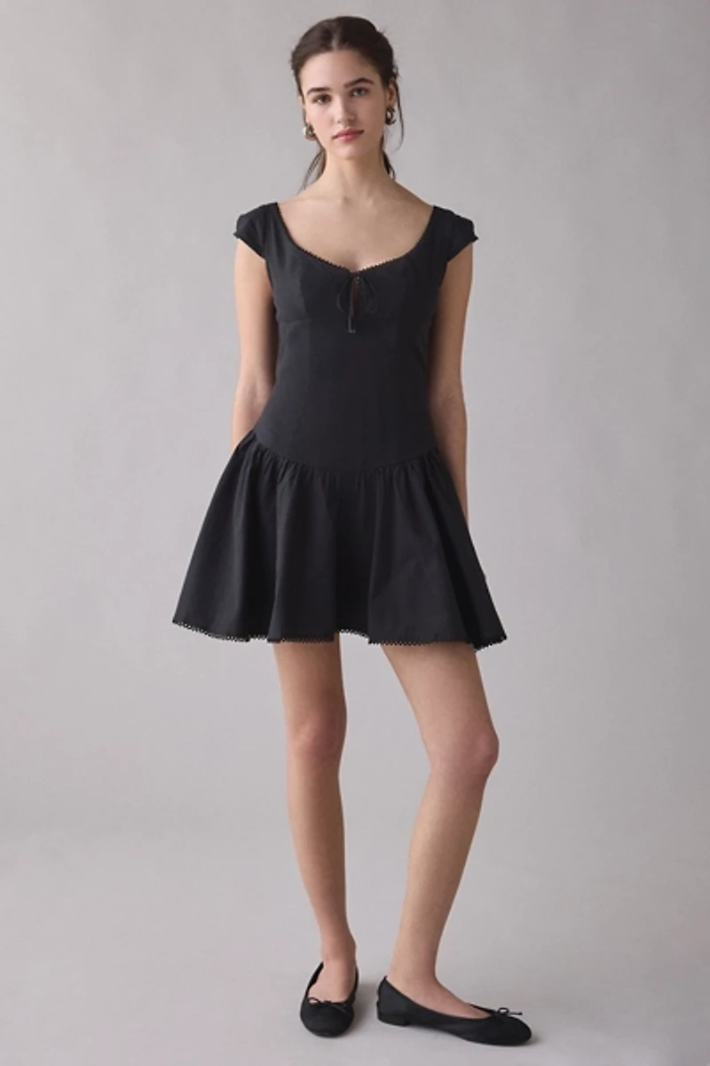 Kimchi Blue Right On Time Drop Waist Fit-And-Flare Mini Dress